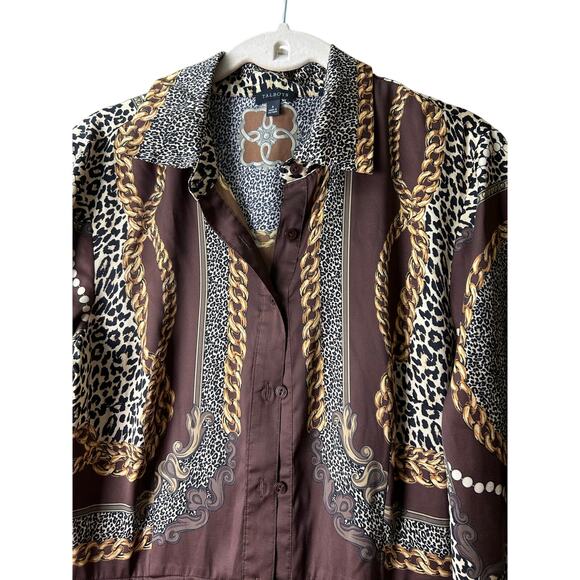 Talbots Animal Print & Chains Dress Earth Tones Size 6‎ - Picture 4 of 9